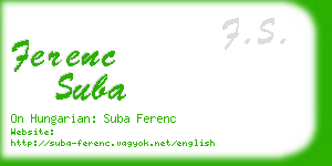ferenc suba business card